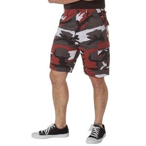 Rothco Men's Red and Black Camo Cargo Shorts